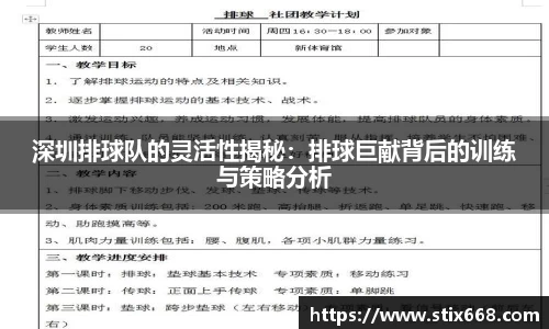 深圳排球队的灵活性揭秘：排球巨献背后的训练与策略分析